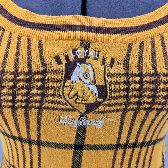 810-20 NWT Harry Potter Hufflepuff Plaid Knit Tank Top - BoxLunch Exclusive Size - Picture 2 of 8